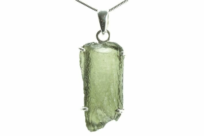 Green Moldavite Tektite Pendant ( g) - Czech Republic #376323